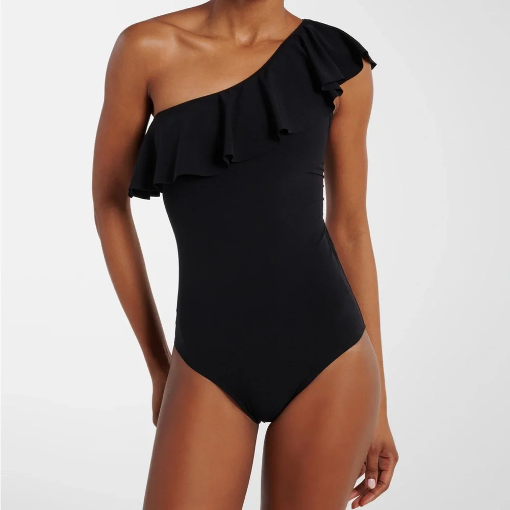 NWT $380 ISABEL MARANT SICILYA RUFFLE BATHING SUIT SZ 4 orchid - Picture 2 of 5